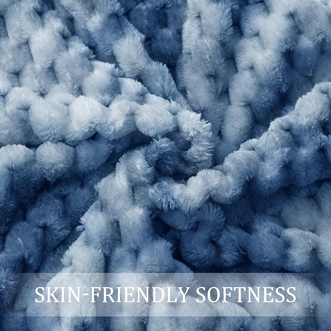 Exclusivo Mezcla Fleece King Blanket for Bed, Extra Large Fuzzy Tie-dye Stone Blue Bed Blankets, Soft Cozy Plush Sofa Throws for All Seasons, 90x104 Inches