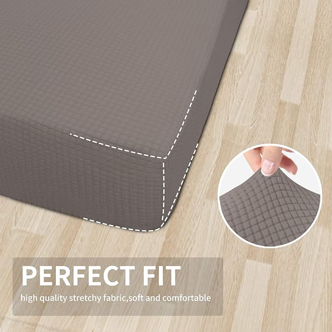 Easy-Going Stretch Cushion Cover Sofa Cushion Furniture Protector Sofa Seat Sofa slipcover Sofa Cover Soft Flexibility with Elastic Bottom(Chiar Cushion,Taupe)