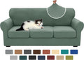XINEAGE New 4 Pieces Couch Covers for 3 Cushion Couch Super Stretch Thick Soft Sofa Cover Anti Slip Sofa Slipcover Dogs Cats Furniture Protector (Pea Green, 71"-91")