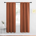 NICETOWN Blackout Curtains and Drapes - Thermal Insulated Solid Rod Pocket Blackout Draperies/Panels (Burnt Orange, 1 Pair, 34 by 72 inches)