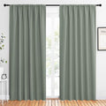 NICETOWN 2 Panels Blackout Curtains, Rod Pocket Thermal Insulated Drapes 84 inches Long, Easy-Care Modern Home Decoration Sunshades for Guest Room, Living Room, Office, 62 x 84 Inch, Greyish Green