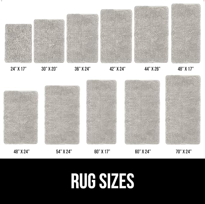 GORILLA GRIP Bath Rug Mat 54x24, Soft Absorbent Chenille, Quick Dry Microfiber - Image 6