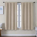 Simplebrand Ava Biscotti Beige Blackout Curtains for Bedroom 63 Inch Length 2 Panels Set, Solid Thermal Insulated Privacy Living Room Window Treatment Curtains Blackout Drapes, W50 x L63 Inch