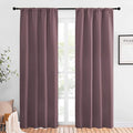 NICETOWN Blackout Curtains for Living Curtains, Window Treatment Thermal Insulated Room Darkening Drape Panels for Patio Sliding Glass Door (Dry Rose, Set of 2, 42 inches Width by 84 inches Length)