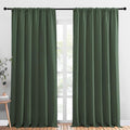 NICETOWN 2 Panels Blackout Curtains, Rod Pocket Thermal Insulated Drapess for Bedroom, Privacy Protection Easy-Care Heavy Duty Curtains for Living Room/Dining Room, W70 x L95 inches, Dark Mallard