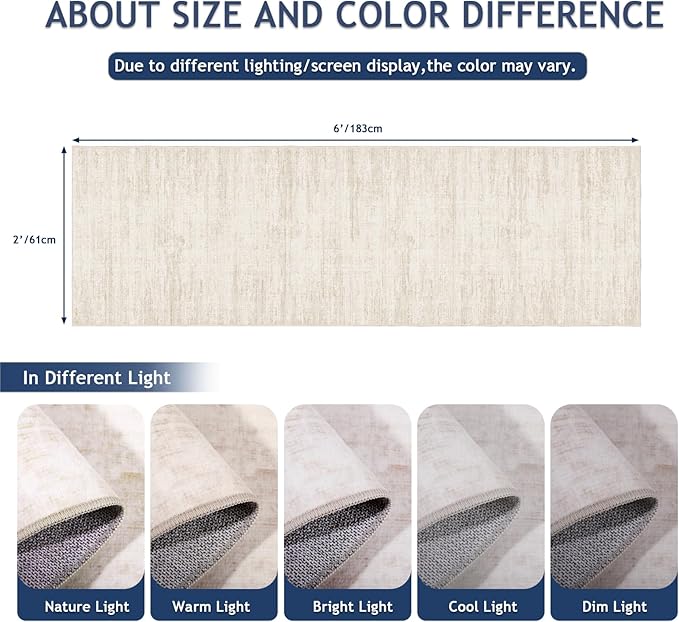 Washable Runners for Hallway 2x6 Runner Rug,Ultra-Thin Kitchen Runner Rugs,Non-Slip Backing Entryway Rug Runner,Abstract Carpet for Hallways,Bedroom,Dining,Laundry Room