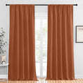 NICETOWN Blackout Curtains and Drapes - Thermal Insulated Solid Rod Pocket Blackout Draperies/Panels (Burnt Orange, 1 Pair, 52 by 95 inches)