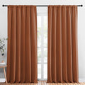 NICETOWN 2 Panels Blackout Curtains, Rod Pocket Thermal Insulated Drapess for Bedroom, Privacy Protection Easy-Care Heavy Duty Curtains for Living Room/Dining Room, W70 x L95 inches, Burnt Orange