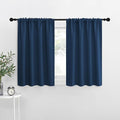 NICETOWN RV Blackout Curtains for Camper Windows, Moroccan Blue, 34" x 30", Set of 2, Kitchen Curtains, Short Blackout Drapes, Thermal Insulated Rod Pocket Window Treatment Draperies for Nursery