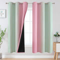 Estelar Textiler Sage Green and Pink Ombre Blackout Curtains 72 Inches Length for Bedroom, Thermal Insulated Light Blocking Grommet Gradient Blackout Drapes for Living Room, 42Wx72L, 2 Panels