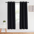 NICETOWN Blackout Curtain Panels 70 inches Length, Set of 2, 34 inches Wide, Black, Light Reducing Thermal Insulated Solid Grommet Room Darkening for Bedroom/Night Shift