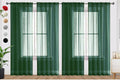 SpaceDresser Foliage Green Sheer Curtains 4 Panels Rod Pocket Semi-Sheer Curtain 45 Inches Long Light Filtering Voile Window Drapes for Bedroom Living Room Kitchen, Each 52W x 45L