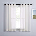 NICETOWN Sheer Window Curtain Drapes for Kitchen, Grommet Voile Sheer Solid Curtain Panels Lightweight & Airy Window Treatment for Flat, Beige, W54 x L54, Sold by 1 Pair