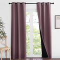 NICETOWN Dry Rose Blackout Curtains 84 inches Long, Full Light Blocking Drapes with Black Liner for Nursery, Noise Reducing Thermal Insulated Draperies for Doorway (2 Pieces, 37" Wide Each Panel)