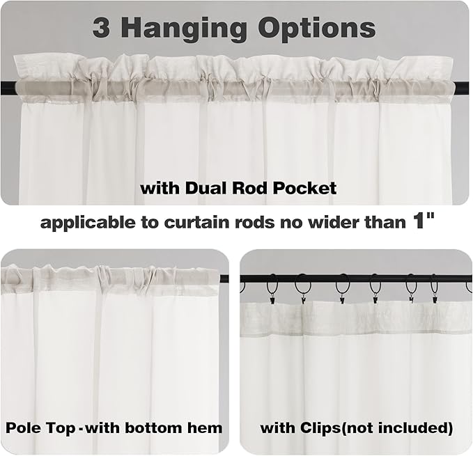 Chyhomenyc Extra Long Ivory Sheer Curtains 108 Inches Long 2 Panels, Light Filtering Ivory Curtains for Living Room, Soft Gentle Voile Rod Pocket Bedroom Window Drapes, 59Wx108L Inch, 9FT, 2PCS
