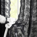 YJ YANJUN Vintage Lace Curtains 96 Inches Long Victorian Floral Gothic Black Sheer Curtains for Living Room Bedroom Halloween Goth Decor Rod Pocket 52W x 96L 2 Panels Black