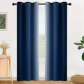 SimpleHome Ombre Room Darkening Curtains for Bedroom, Gradient Blue to Grey White Light Blocking Thermal Insulated Grommet Window Curtain/Drapes for Living Room,2 Panels, 42x84 inches Length