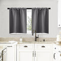 NICETOWN Short Curtains, Grey Window Curtains for Bedroom, Home Decoration Thermal Insulated Rod Pocket Blackout Blinds & Drapes for Small Windows (Gray, 2 Panels, W29 x L20 -Inch)
