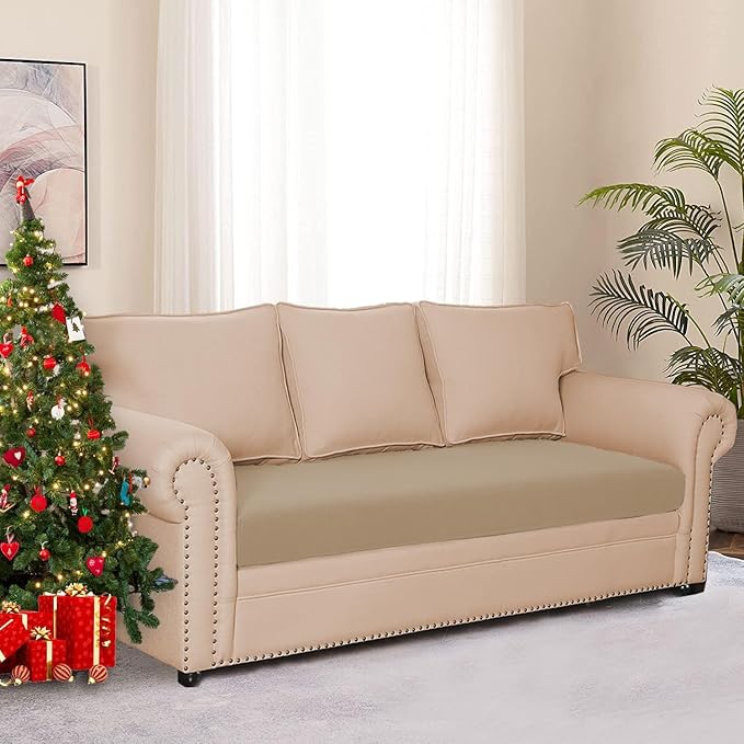 Water Resistance Sofa Seat Cushion Covers RV Couch Covers Stretch Furniture Protector for Dogs, Chindren (Sofa Cushion, Sand)