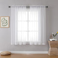 OVZME Ivory Sheer Curtains 63 Inches Long for Bedroom, Rod Pocket Light Weight Soft Voile Drapes Curtains for Basement Bathroom Bedroom Living Room, Each is 42W x 63L