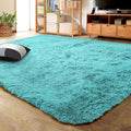 LOCHAS Ultra Soft Indoor Modern Area Rugs Fluffy Living Room Carpets for Children Bedroom Home Decor Nursery Rug 4x5.3 Feet,Teal Blue