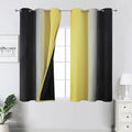 Estelar Textiler Black and Yellow Blackout Curtains 45 Inch Length, Full Light Blocking Gradient Grommet Drapes for Kitchen, Thermal Insulated Ombre Curtains for Bedroom, 42Wx45L, 2 Panels