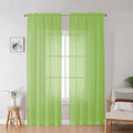 OWENIE Lime Sheer Curtains for Bedroom Living Room 90 Inches Long, Elegant Solid Light Filtering Window Curtain Panles, Modern Rod Pocket Lime Curtain, 2Pcs, Each 42" W x 90" L