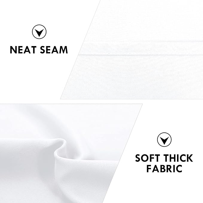DWCN White Curtains for Living Room Thermal Insulated, 50% Light Blocking Curtains for Bedroom, Dining Room Window, W 42x L 72 Inch, Set of 2 Rod Pocket Curtain Panels