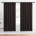 NICETOWN Blackout Curtain Panels 72 inches - Energy Saving Thermal Insulated Solid Rod Pocket Blackout Curtains for Bedroom (1 Pair, 52 inches by 72 Inch, Toffee Brown)