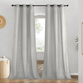 NICETOWN Linen Curtains for Windows 90 inch Long, Grommet Semi Sheer Vertical Drapes Privacy Added with Light Filtering for Doorway/Living Room, Gray, W42 x L90, 2 Pieces