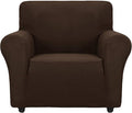 ZNSAYOTX Super Stretch Chair Slipcover Universal Sofa Chair Covers for Living Room Dogs Pet Furniture Protector Spandex Armchair Slipcovers with Anti Slip Foam Sticks (Coffee, Chair)