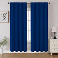 CUCRAF Royal Blue Blackout Curtains 72 inch Length 2 Panels Set, Rod Pocket Room Darkening Drapes for Bedroom Living Room, Insulated Thermal Light Blocking Window Curtain (W52 x L72 Inch)