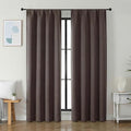 Simplebrand Ava Chocolate Blackout Curtains for Bedroom 84 Inch Length 2 Panels Set, Solid Thermal Insulated Privacy Nursery Window Treatment Curtains Blackout Drapes, W40 x L84 Inch, Chocolate