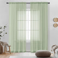 OVZME Light Green Sheer Curtains 84 Inches Long 2 Panels - Soft Light Filtering Window Sheer Panels for Living Room/Bedroom, Top Dual Rod Pocket, 1 Pair, Each 42Wx84L Inches