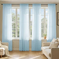 MIULEE Sky Blue Sheer Curtains 72 Inches Long, 4 Panels Set, Light Filtering Rod Pocket Voile Drapes for Living Room and Bedroom, Airy Soft Fabric Window Treatments, 42 x 72 Inches