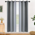 SimpleHome Ombre Room Darkening Curtains for Living Room, Light Blocking Grey to Greyish White Thermal Insulated Grommet Window Curtains/Drapes for Bedroom, 2 Panels, 42x72 inches Length