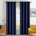 MIULEE Blackout Curtains for Bedroom Living Room Thermal Insulated Room Darkening Grommet Top Solid Light Blocking Drapery Set of 2 Window Panels 52 x 72 Inches Navy Blue