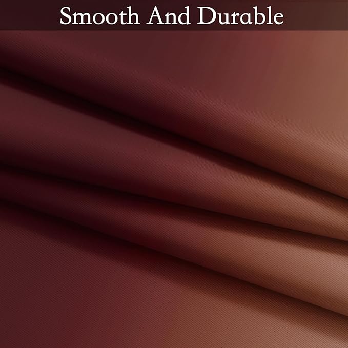 SimpleHome Ombre Room Darkening Curtains for Bedroom, Gradient Red to Grey White Light Blocking Thermal Insulated Grommet Window Curtain/Drapes for Living Room,2 Panels, 52x84 inches Length