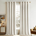 MIULEE Velvet Curtains Ivory Elegant Grommet Curtains Thermal Insulated Soundproof Room Darkening Drapes for Classical Living Room Bedroom Decor 52 x 84 Inch Set of 2