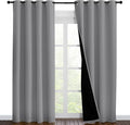 NICETOWN Full Shade Curtain Panels, Pair of Energy Smart & Noise Blocking Out Blackout Drapes for Dining Room Window, Thermal Insulated Guest Room Lined Window Dressing(Silver Grey, 55 x 86 inch)