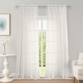 OWENIE Ivory Sheer Curtains, Sheer Curtains 96 inches Long 2 Panels Set, Rod Pocket Voile Fimly Sheer Drapes for Living Room/Bedroom, 2pcs, Each 59" W x 96" L