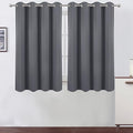 LEMOMO Grey Blackout Curtains/52 x 45 Inch/Set of 2 Panels Room Darkening Short Curtains