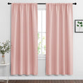 RYB HOME Blackout Curtains for Bedroom Living Room 63 inches Long, Thermal Insulated Privacy Rod Pocket Drapes for Nursery Office Home Theater, Width 42 by Length 63, Peach Blush, 2 Panels