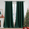 MIULEE Christmas Dark Green Blackout Curtains 96 Inches Long for Bedroom Living Room Thermal Insulated Room Darkening Grommet Top Solid Light Blocking Drapery Set of 2 Window Panels Hunter Green