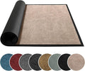 Mibao Dirt Trapper Door Mat for Indoor Outdoor, Waterproof All-Season, All-Weather Doormat, Heavy Duty Non-Slip Entrance Rug, Low Profile Absorbent Entrance Mat Carpet, 48" x 24", Beige