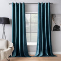 MIULEE Blue Velvet Curtains 90 Inches Length Blackout Curtains Thermal Insulated Soundproof Room Darkening Grommet Curtains/Drapes for Living Room Bedroom 52 x 90 Inch 2 Pcs Peacock Blue