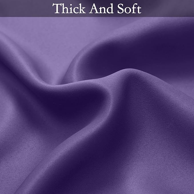 SimpleHome Ombre Room Darkening Curtains for Bedroom, Light Blocking Grey White to Lavender Purple Thermal Insulated Grommet Window Curtains/Drapes for Living Room,2 Panels, 52x84 inches Length