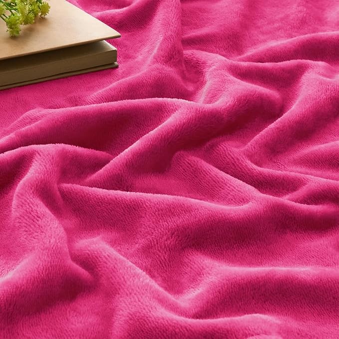 BEDELITE Fleece Blanket Hot Pink Valentines Throw Blanket for Couch & Bed, Luxury Plush Cozy Fuzzy Blanket 50" x 70", Super Soft Warm Lightweight Fall Throw Blanket for Travel Camping