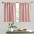 RYB HOME Short Peach Pink Blackout Curtains for Small Bedroom Window, Insulating UV Blocking Drapes for Kitchen Cafe Basement, Privacy Tiers for Bathroom Window, Width 42 by Length 36, Set of 2