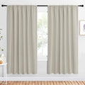 NICETOWN 2 Panels Blackout Curtains, Rod Pocket Window Curtains Room Darkning Drapes for Bedroom/Living Room, Thermal Insulated Solid Draperies for Home Office/Study, 62 by 72-Inch, Natural